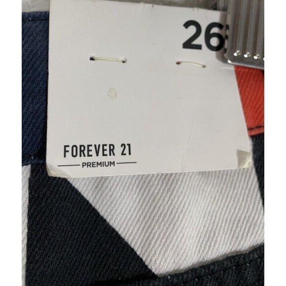 Forever 21 High Waist Straight Leg Race Car Jeans Size 26 NWT - Picture 8 of 8